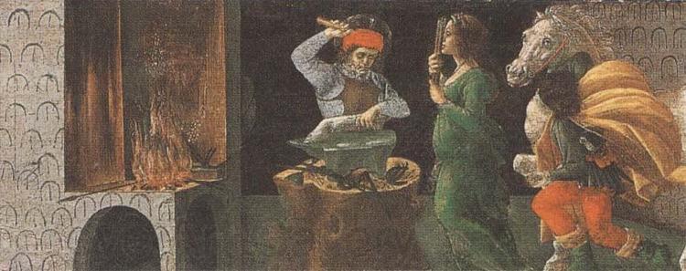 Sandro Botticelli St Eligius shoeing the detached leg of a horse Spain oil painting art